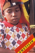 Woman at fretlin rally elections, east timor